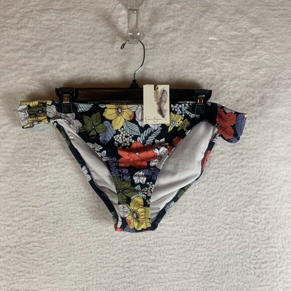 Jessica Simpson Bikini Bottom Womens XL Mandarin Multi Floral Side-Shirred S9477 - Picture 1 of 7